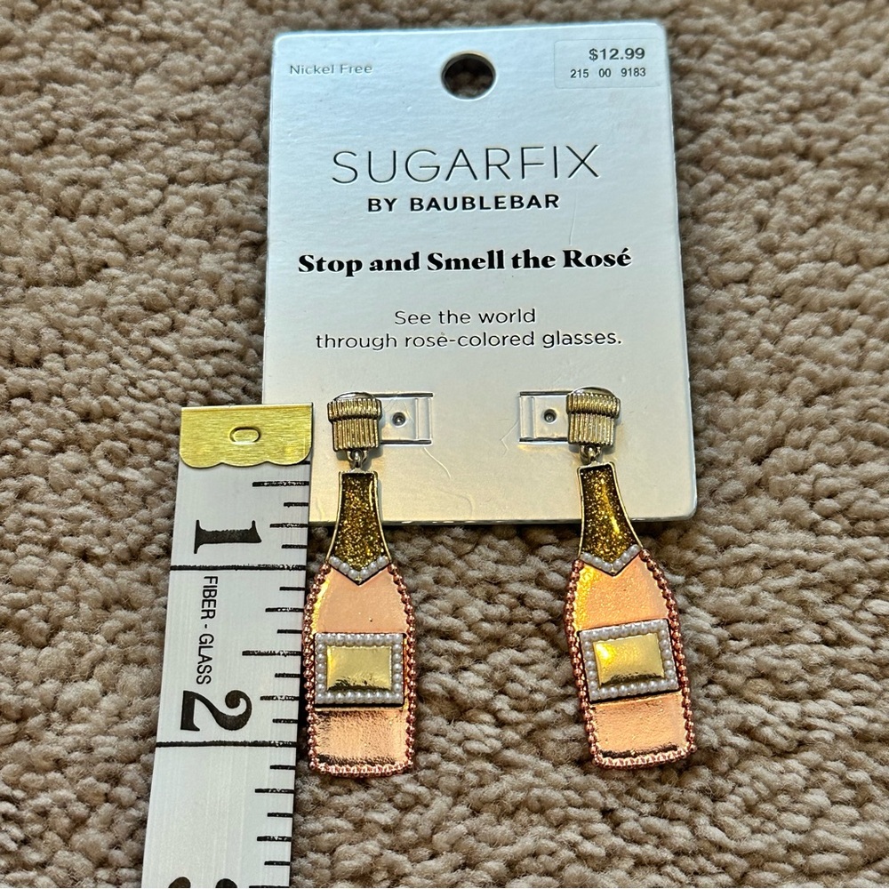 BaubleBar Pink and Gold Bottle Earrings - Picture 5 of 6